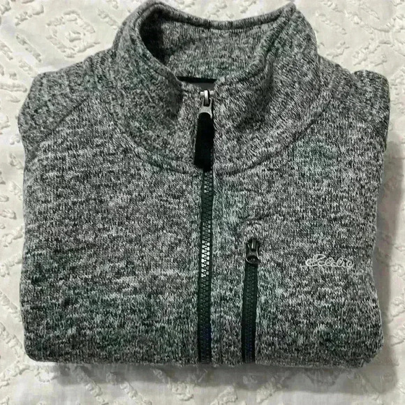 Eddie Bauer Men's Medium Fleece Sweater Vest Heather Gray Zip Up - Picture 9 of 9